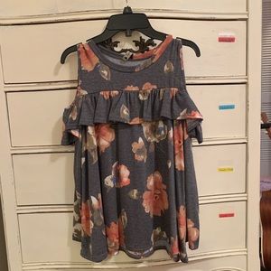 Pomelo girls cold shoulder top